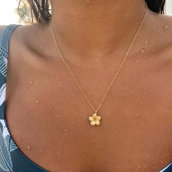 Golden Plumeria Necklace