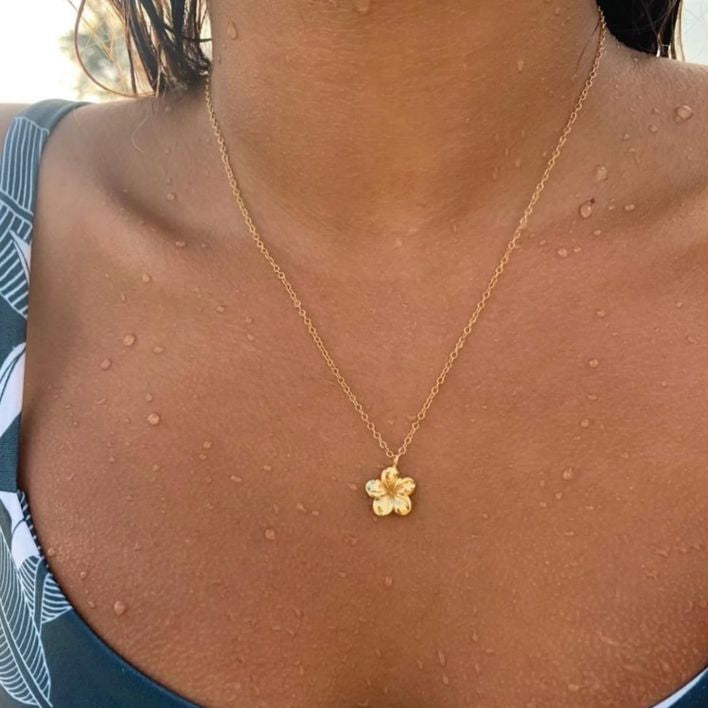 Golden Plumeria Necklace