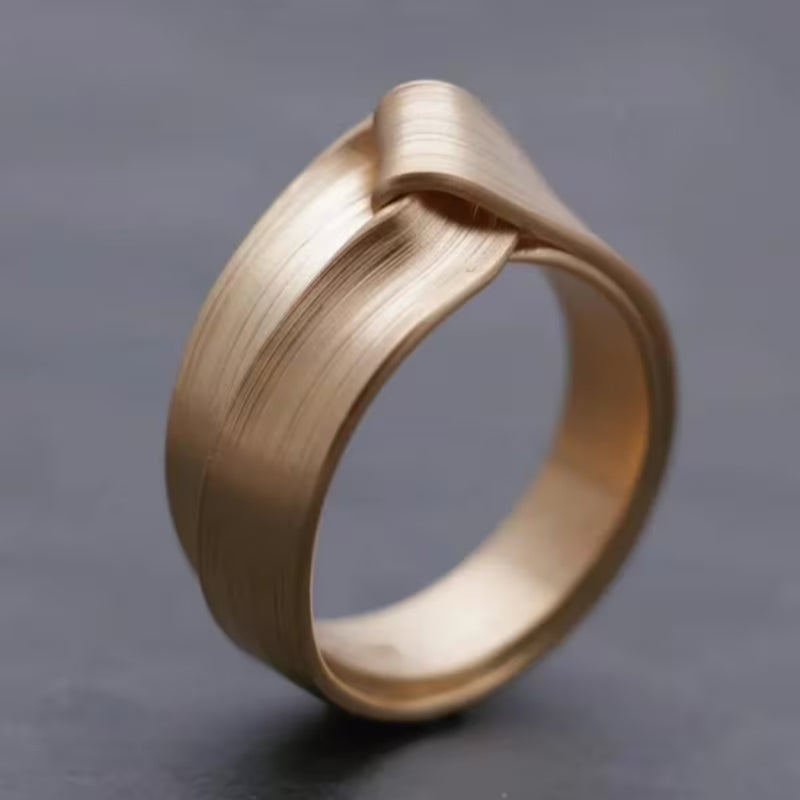Modern Sculpted Gold Band