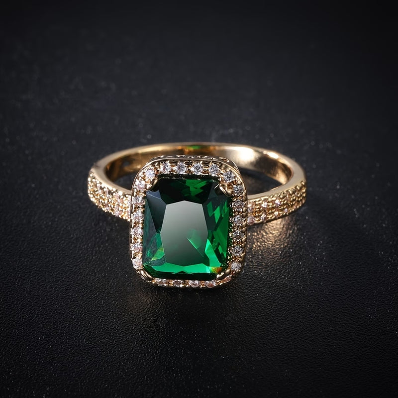 Emerald Cushion Halo Ring