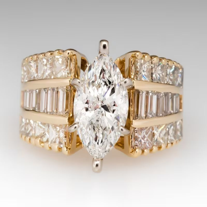Radiant Emerald Accent Ring
