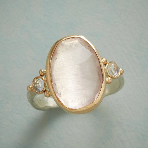 Vintage Rose Quartz Shimmer Ring