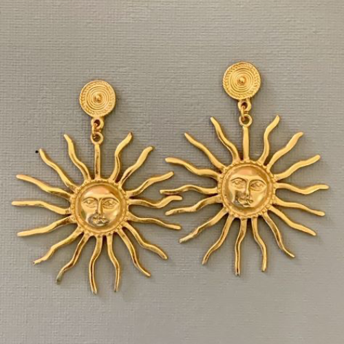 Celestial Sun Face Earrings