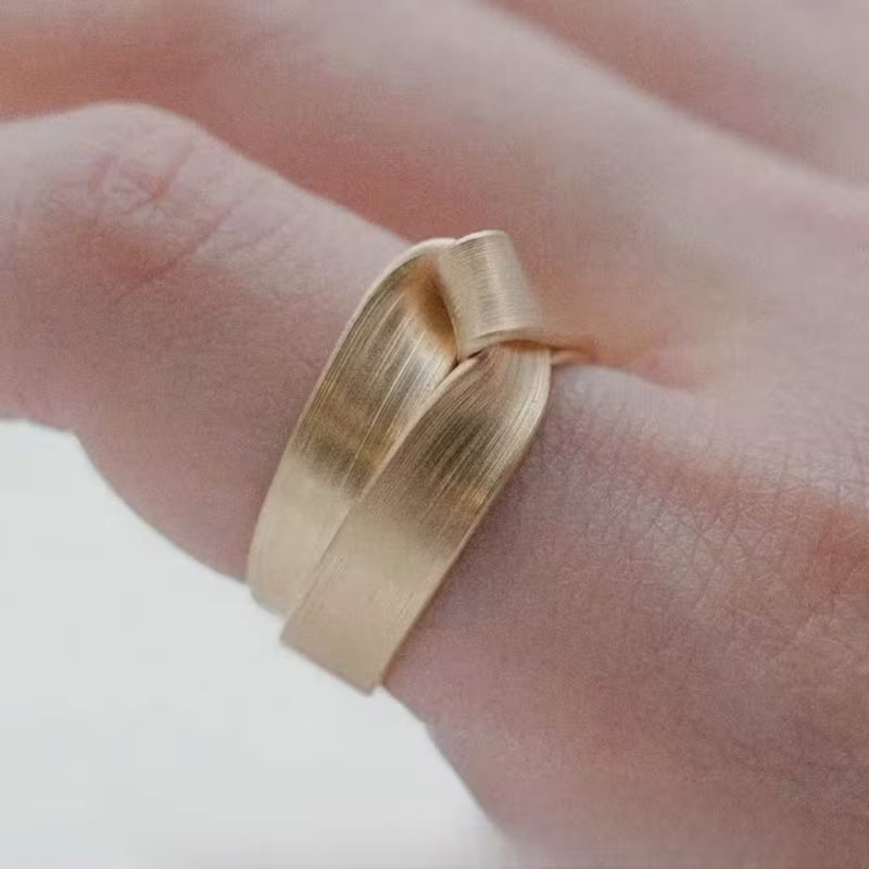 Modern Sculpted Gold Band