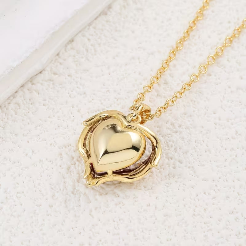 Crimson Heart Pendant Necklace