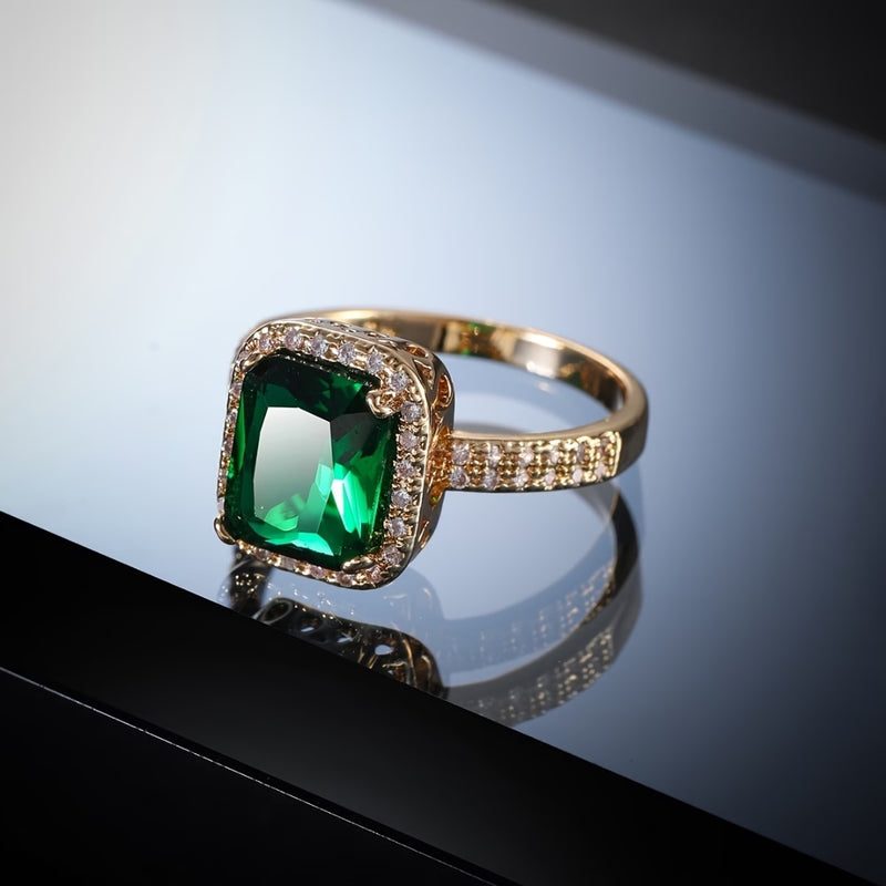 Emerald Cushion Halo Ring