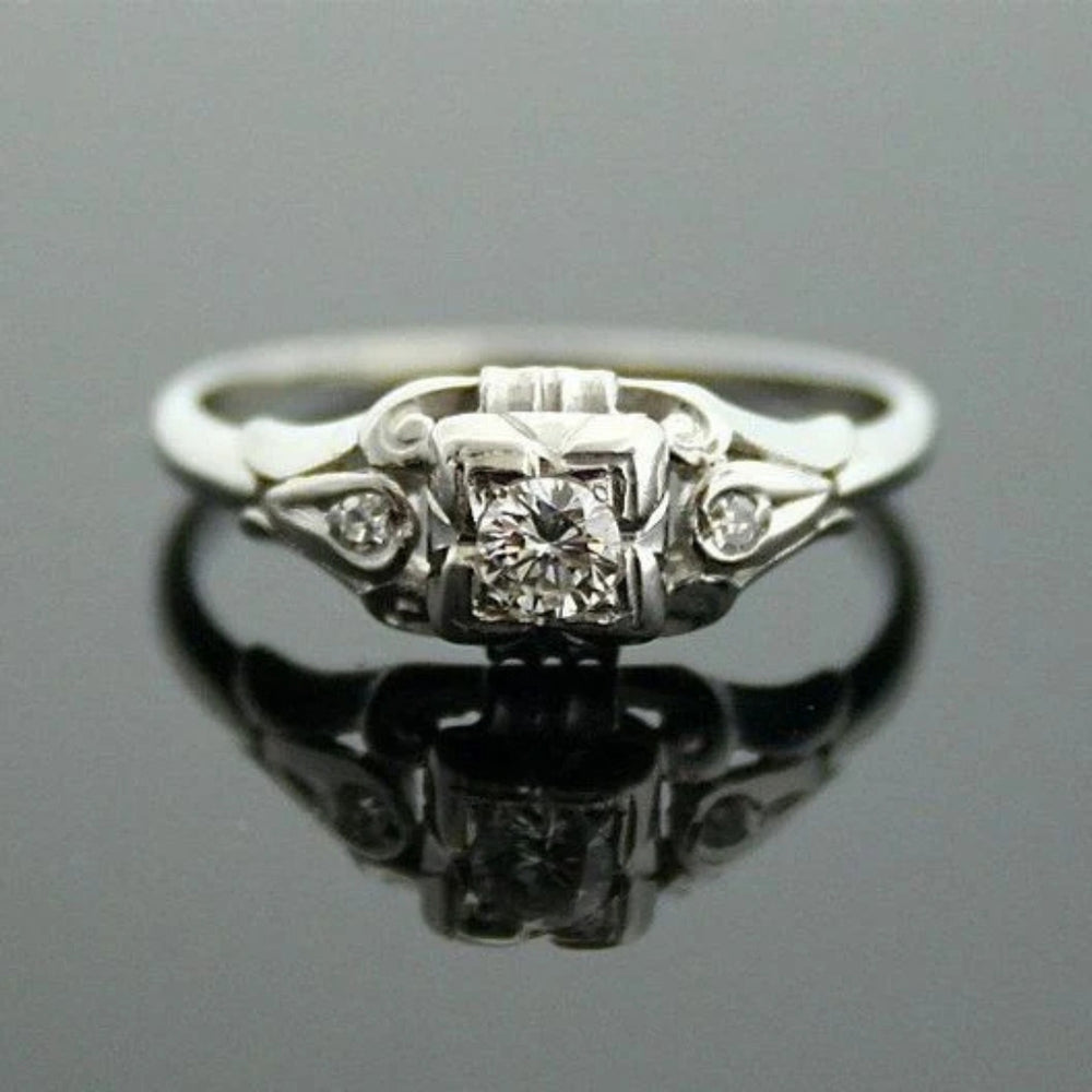 Vintage Silver Crystal Ring