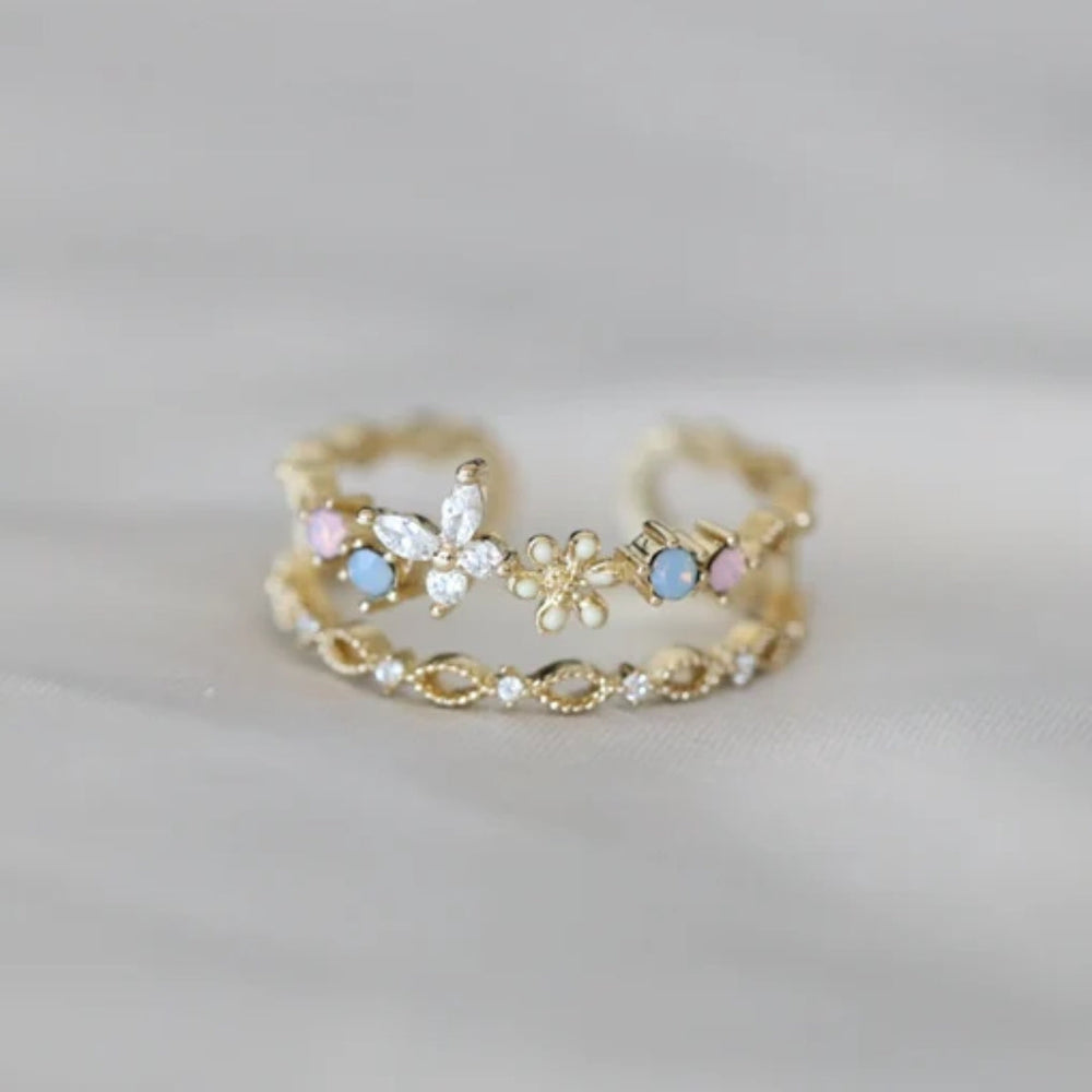 Vintage Flower Gold Ring