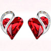 Infinity Heart Ruby Earrings - White Gold