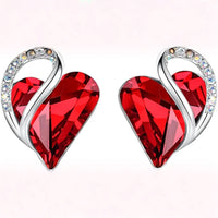 Infinity Heart Ruby Earrings - White Gold