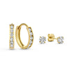 Dara Brillane Gold Stone Earrings Set