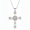 Lumen Opal Cross Necklace | Gold