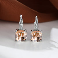 Mystic Stone Hoop Earrings | White Gold