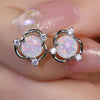Opal Trio Stud Earrings | White Gold