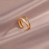 Sahira Layered Wave Ring | Gold