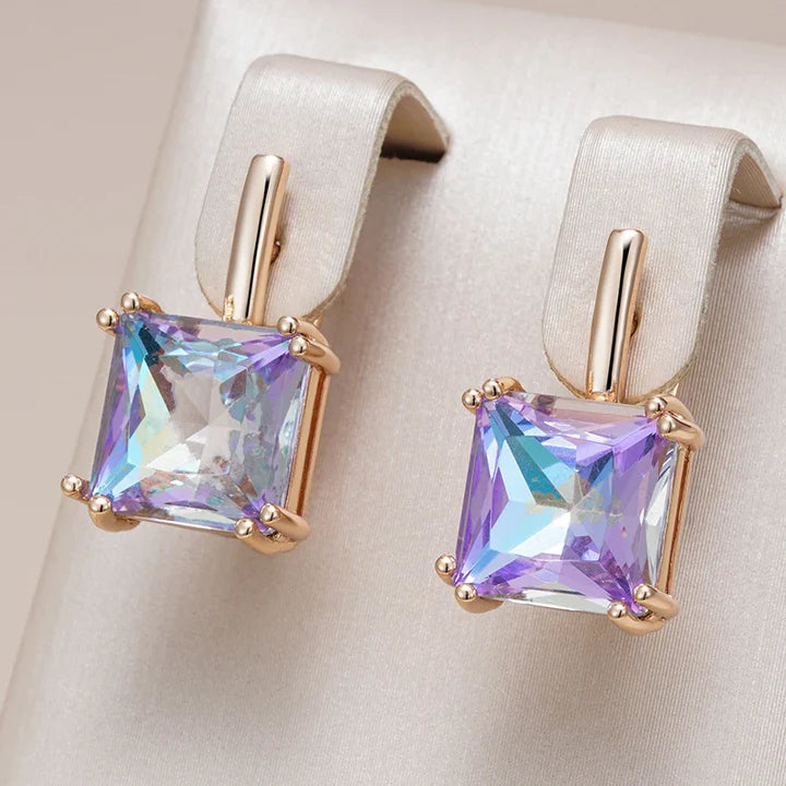 Elegant Colorful Cubic Crystal Earrings