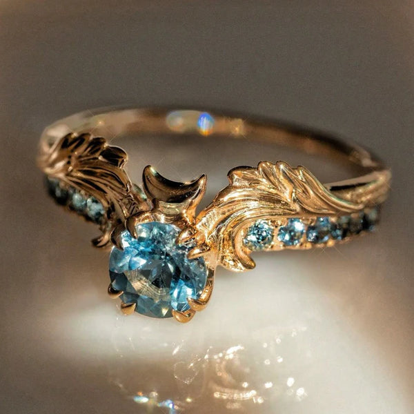 Exotic Nature Blue Calm Crystal Ring