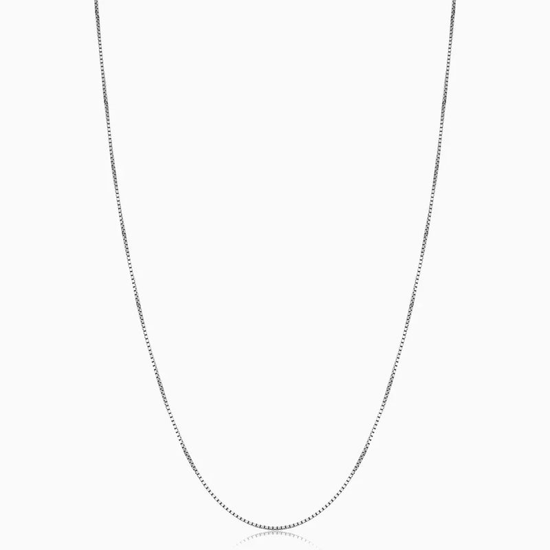 Bodega Box Necklace | White Gold