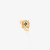 Sapphire Sunburst Spinning Ring | Gold