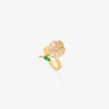 Emerald Leaf Flower Spinning Ring | Gold
