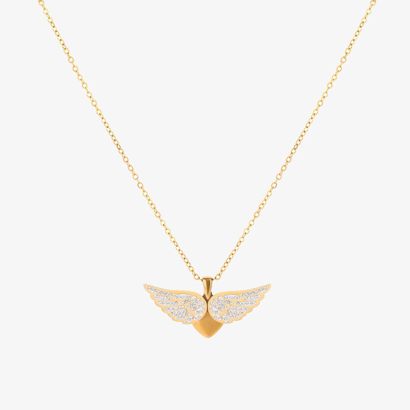Soaring Angel Wings Necklace | Gold