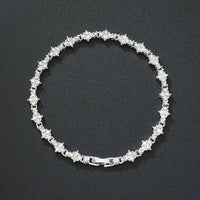 Classic Cluster Tennis Bracelet | White Gold