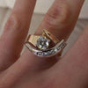 Antique Irregular Gold & Silver Zirconia Ring | Mixed Gold