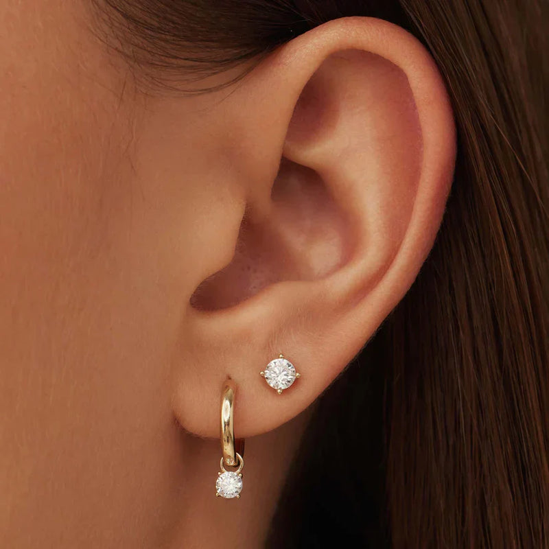 Larmes de Lune Gold Stone Earrings