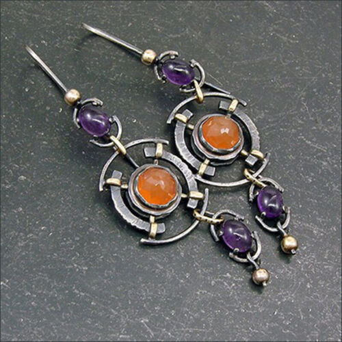 Vintage Orange Crystal Earrings