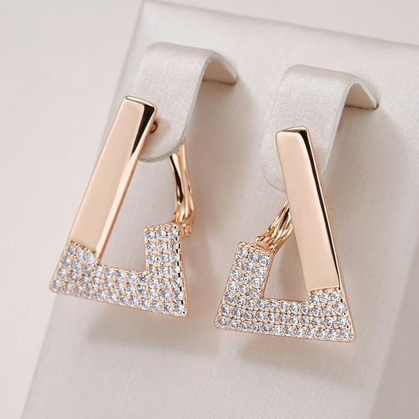 Elegant Bright Hollow Triangle Earrings