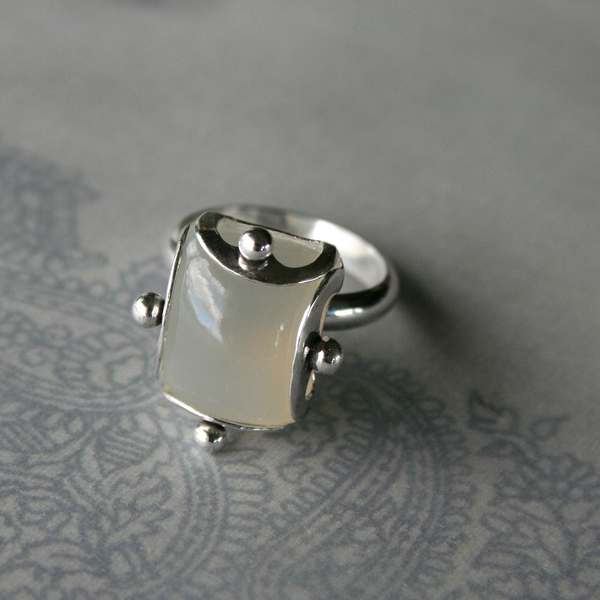 Vintage Square Moonstone Ring