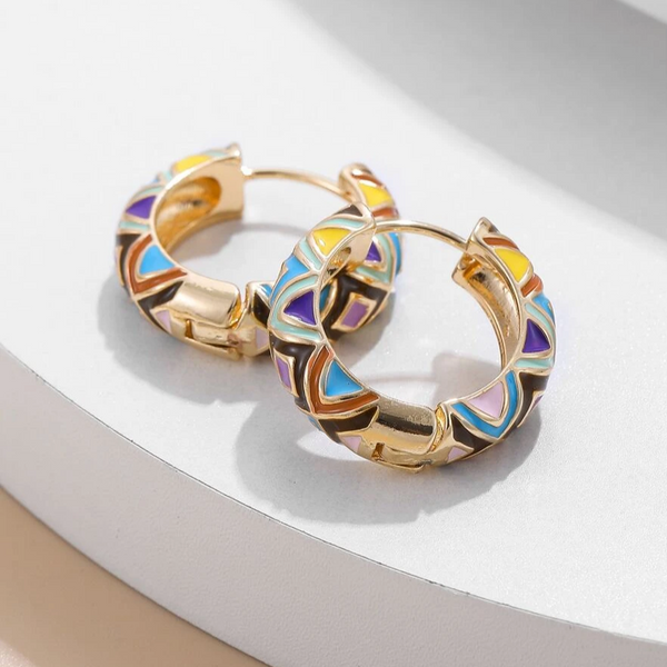 Vintage Colorful Hoop Earrings