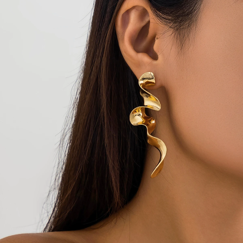 Vintage Irregular Gold Plated Earrings