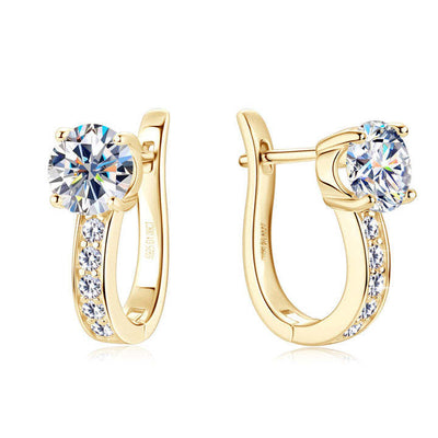Gold Channel Huggie Earrings