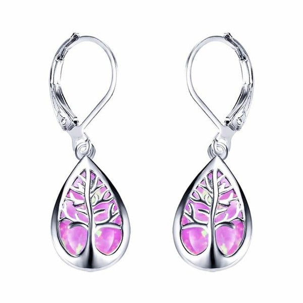 Tree of Life Earrings in Opal and Silver