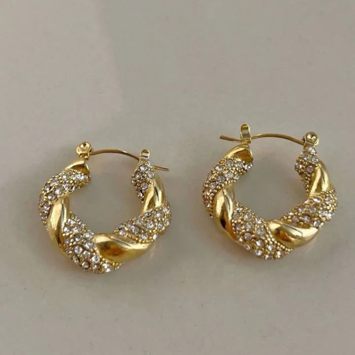 Braided Golden Hoop Earrings